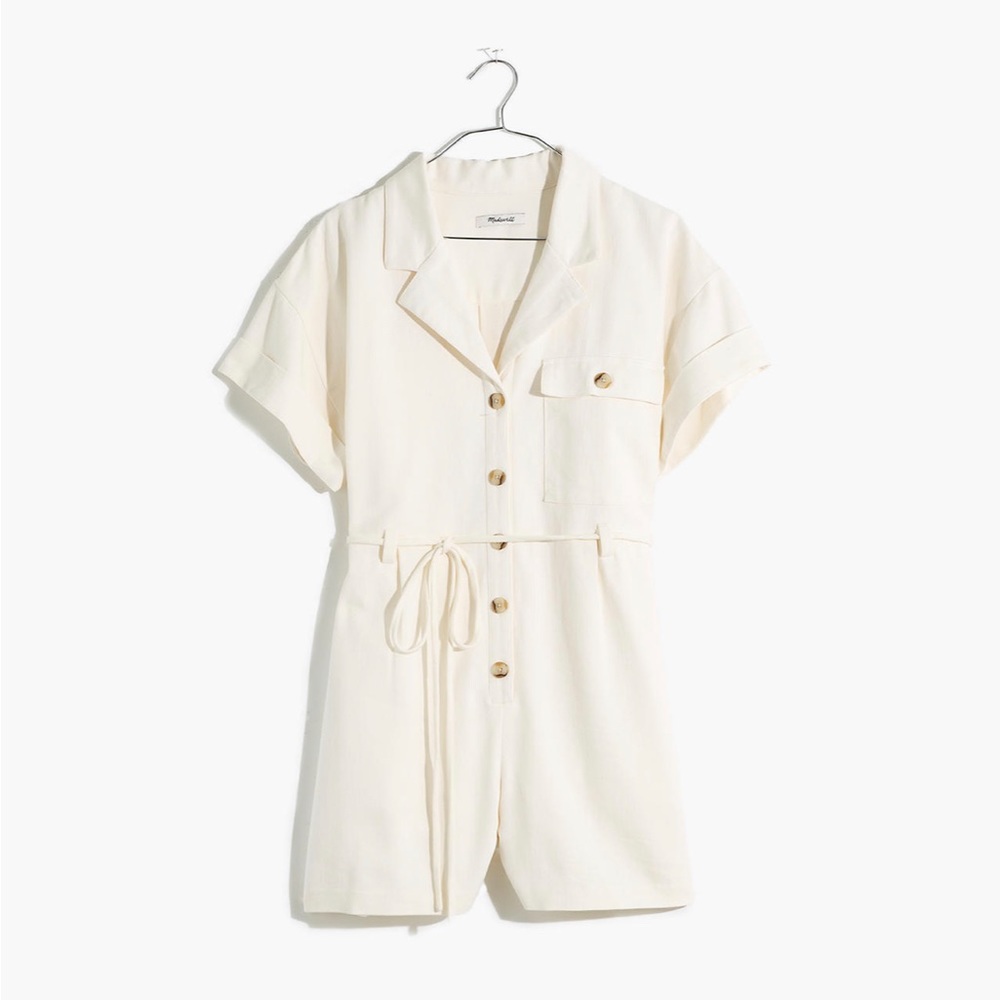 Belted Safari Style Ivory Romper from Madewell